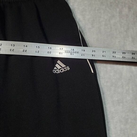 Vtg Adidas Pants Men Medium Black Y2K Track Tapered Ankle Zip Sweat Joggers - Picture 3 of 8